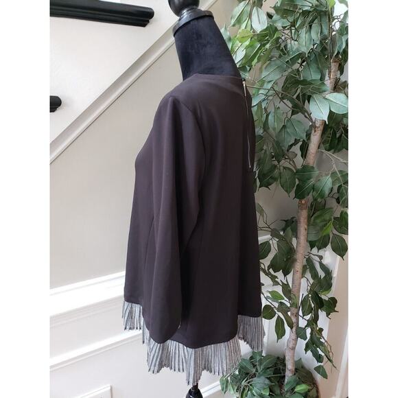 ALFANI Women's Black Solid Polyester Round Neck 3/4 Sleeve Top Blouse Size Large - Picture 5 of 12